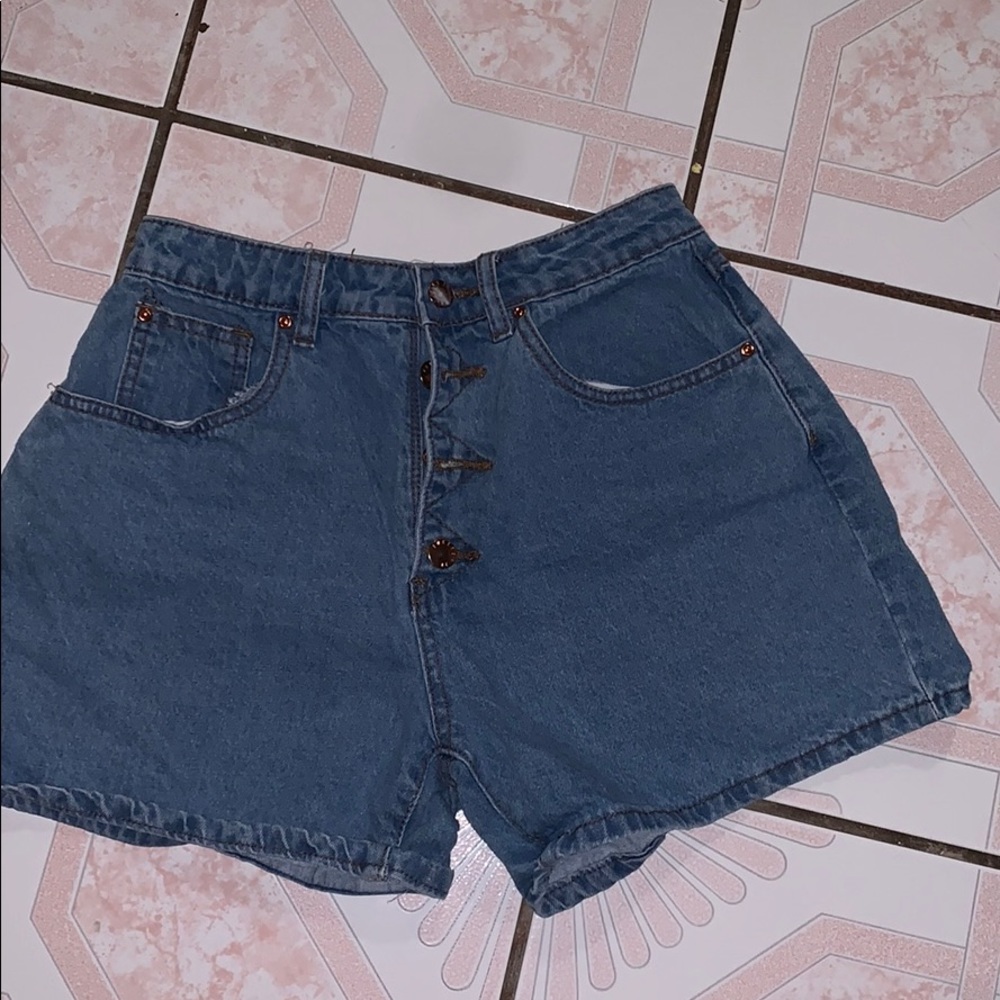 High waisted denim shorts